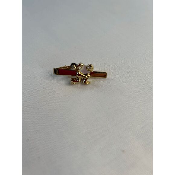 Mother of Pearl and Gold Tone Bowling Tie Clip & Cufflinks Set - Picture 4 of 9